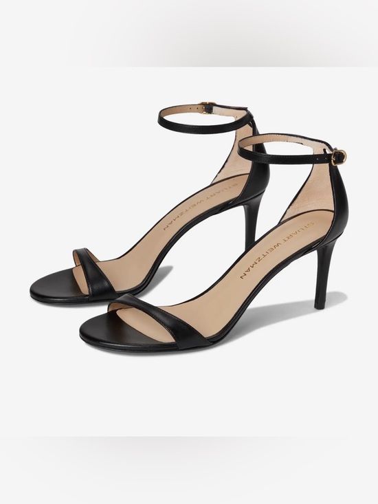Stuart Weitzman Shoes - Stuart Weitzman Black Nudist II 75 Patent leather Ankle-Strap Heels 10B